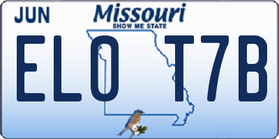 MO license plate EL0T7B