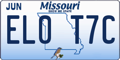 MO license plate EL0T7C