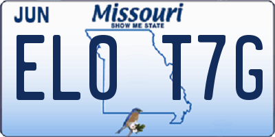 MO license plate EL0T7G