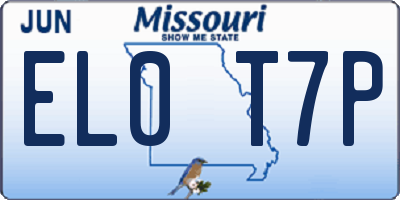 MO license plate EL0T7P