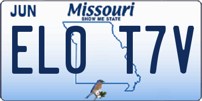 MO license plate EL0T7V