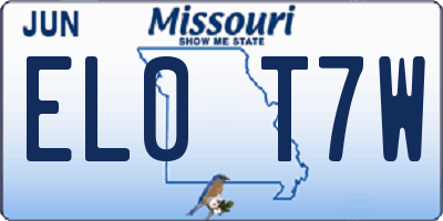 MO license plate EL0T7W