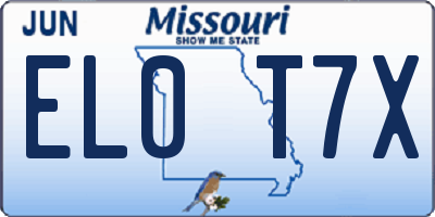 MO license plate EL0T7X