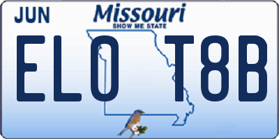MO license plate EL0T8B