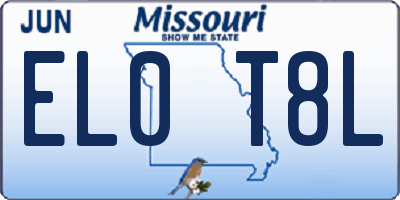 MO license plate EL0T8L