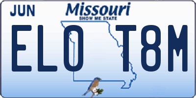 MO license plate EL0T8M