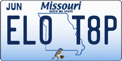 MO license plate EL0T8P