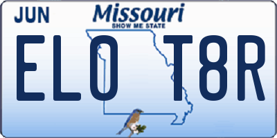 MO license plate EL0T8R