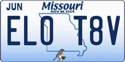 MO license plate EL0T8V