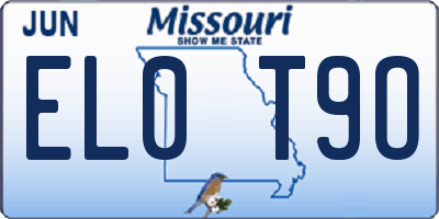 MO license plate EL0T9O