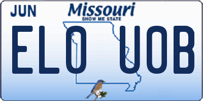 MO license plate EL0U0B