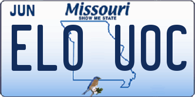 MO license plate EL0U0C