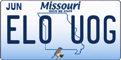 MO license plate EL0U0G