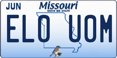 MO license plate EL0U0M