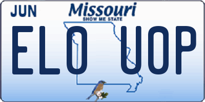 MO license plate EL0U0P