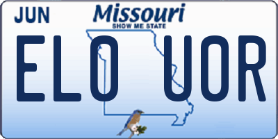 MO license plate EL0U0R
