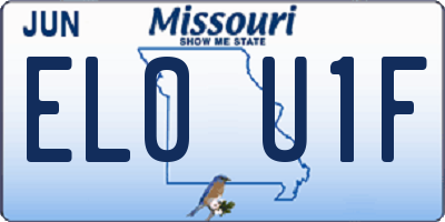 MO license plate EL0U1F