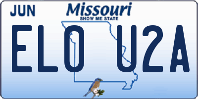 MO license plate EL0U2A