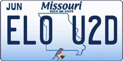MO license plate EL0U2D
