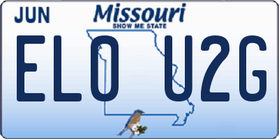 MO license plate EL0U2G
