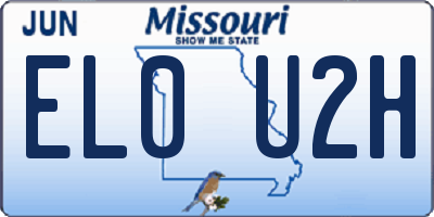 MO license plate EL0U2H