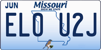 MO license plate EL0U2J