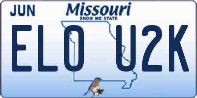 MO license plate EL0U2K