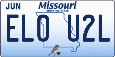 MO license plate EL0U2L