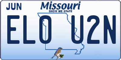 MO license plate EL0U2N