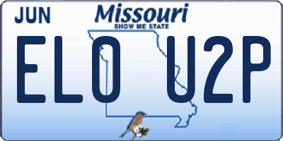 MO license plate EL0U2P