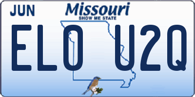 MO license plate EL0U2Q