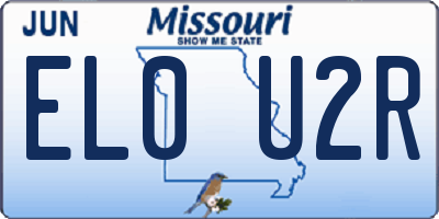 MO license plate EL0U2R
