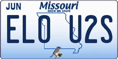 MO license plate EL0U2S