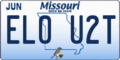 MO license plate EL0U2T