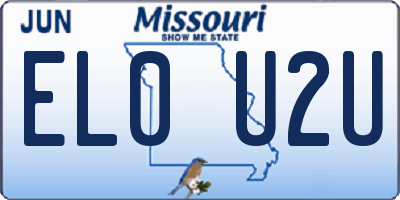 MO license plate EL0U2U
