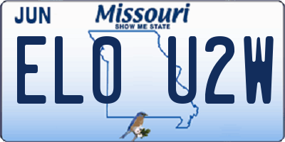 MO license plate EL0U2W