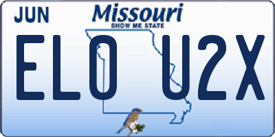 MO license plate EL0U2X