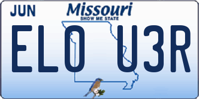 MO license plate EL0U3R