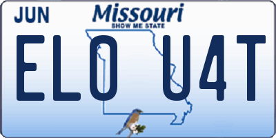 MO license plate EL0U4T