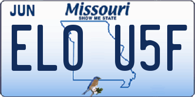 MO license plate EL0U5F