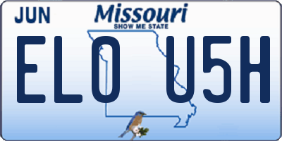MO license plate EL0U5H