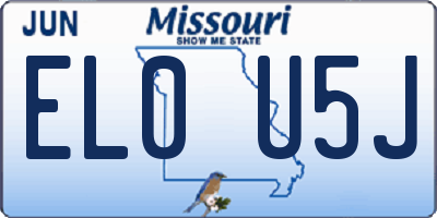 MO license plate EL0U5J