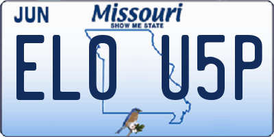 MO license plate EL0U5P