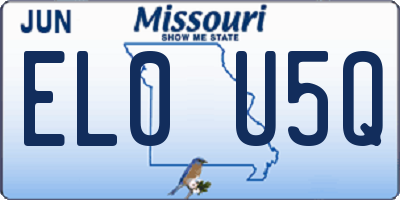 MO license plate EL0U5Q
