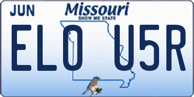 MO license plate EL0U5R