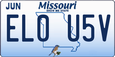MO license plate EL0U5V