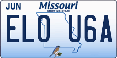 MO license plate EL0U6A