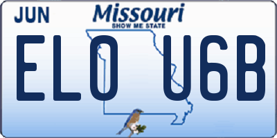 MO license plate EL0U6B