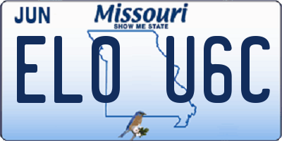 MO license plate EL0U6C