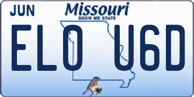 MO license plate EL0U6D